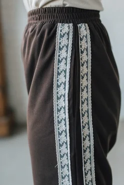 Lace Trimmed Track Pants