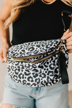 Leena Double Zipper Crossbody Bag | Leopard