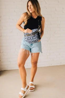 Leena Double Zipper Crossbody Bag | Leopard