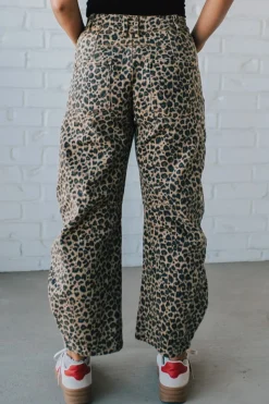 Leopard Barrel Denim Jeans - SO ME