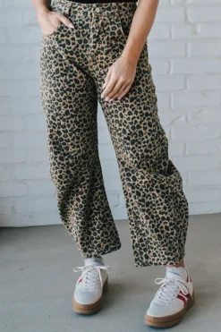 Leopard Barrel Denim Jeans - SO ME