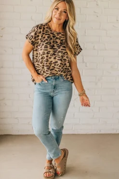 Lightweight Leopard Dolman Sweater Tee
