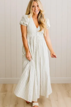 Lindsey Striped Button Front Dress