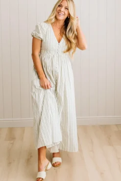 Lindsey Striped Button Front Dress