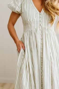 Lindsey Striped Button Front Dress