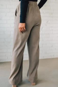Linen Blend Drawstring Pants
