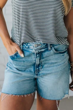 Livvy Acid Wash Cut Off Shorts - ZENANA