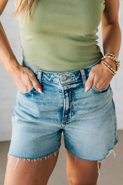 Livvy Acid Wash Cut Off Shorts - ZENANA