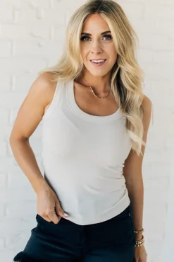 Luka Scoop Neck Ribbed Tank