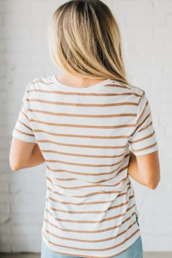 Mailey Striped V-Neck Tee