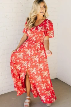 Marika Floral Slit Front Maxi