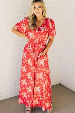 Marika Floral Slit Front Maxi