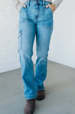 Maverick High Rise Cargo Dad Jeans - EUNINA