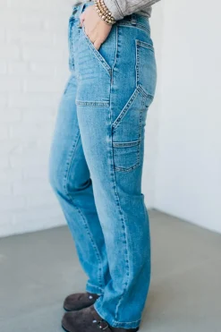 Maverick High Rise Cargo Dad Jeans - EUNINA