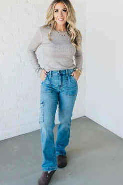 Maverick High Rise Cargo Dad Jeans - EUNINA