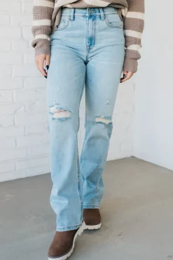 Maverick High Rise Dad Jeans | Light Wash - EUNINA