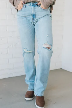 Maverick High Rise Dad Jeans | Light Wash - EUNINA