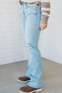 Maverick High Rise Dad Jeans | Light Wash - EUNINA