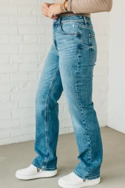 Maverick High Rise Dad Jeans | Medium Wash - EUNINA