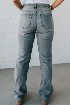 Maverick High Rise Dad Jeans | Grey Wash - EUNINA