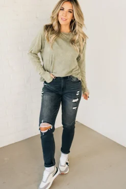 Mineral Wash Thumbhole Tee