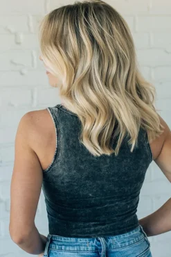 Mineral Wash V-Neck Bodysuit