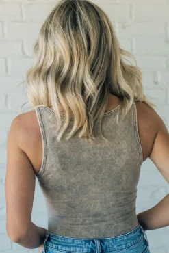 Mineral Wash V-Neck Bodysuit