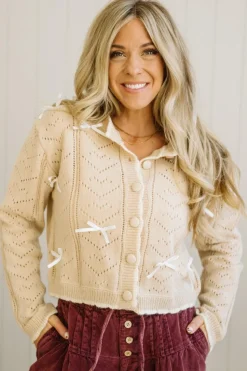 Mini Bows Pointelle Cardigan