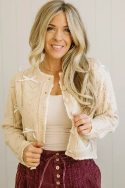 Mini Bows Pointelle Cardigan