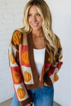 Mod Pumpkin Crop Cardigan