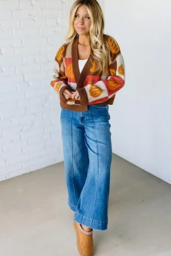 Mod Pumpkin Crop Cardigan