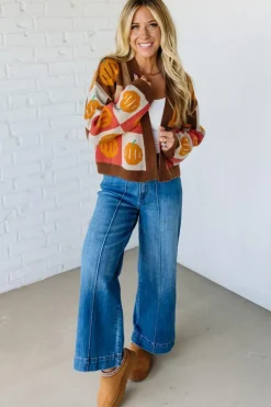 Mod Pumpkin Crop Cardigan