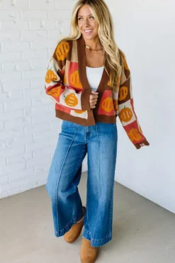Mod Pumpkin Crop Cardigan
