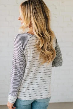 Morse Long Sleeve Mini-Stripe Sweater Top