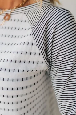 Morse Long Sleeve Mini-Stripe Sweater Top