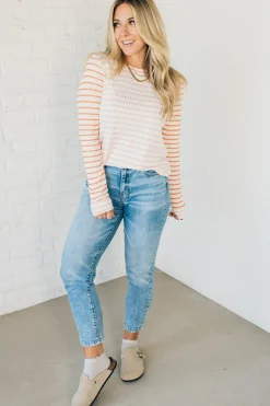 Morse Long Sleeve Stripe Sweater Top