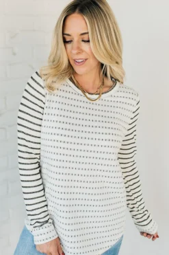 Morse Long Sleeve Stripe Sweater Top