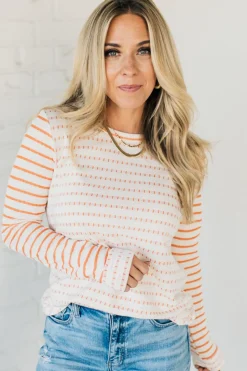 Morse Long Sleeve Stripe Sweater Top