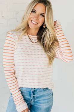 Morse Long Sleeve Stripe Sweater Top