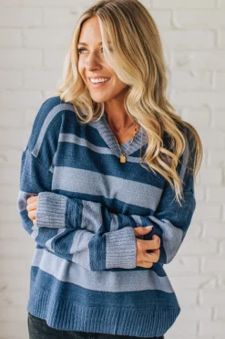 My Boyfriends Collared Stripe Sweater