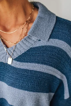 My Boyfriends Collared Stripe Sweater