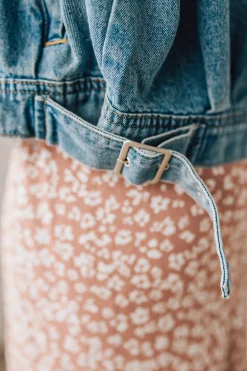 Navi Zipper Moto Denim Jacket