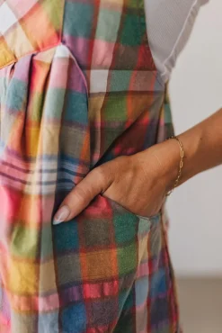 Nellie Plaid Shortalls - BIBI