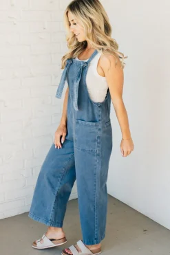Niccola Knot Strap Overalls - ZENANA