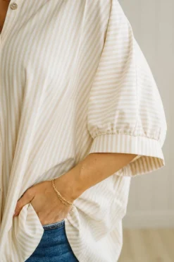 Oversized + Striped Button Down