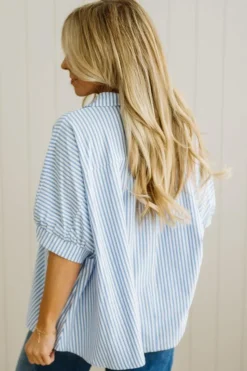 Oversized + Striped Button Down