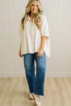 Oversized + Striped Button Down