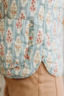 Padded Tie Front Floral Vest