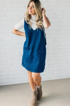 Paisley Denim Jumper Dress