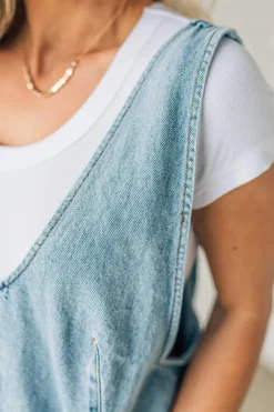 Paisley Denim Jumper Dress